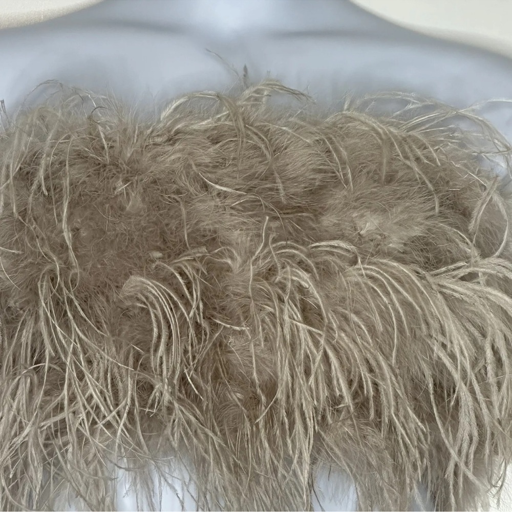Lamarque Zaina Feather Crop Top Size: Large Dusty Rose New With Tags - Picture 3 of 6